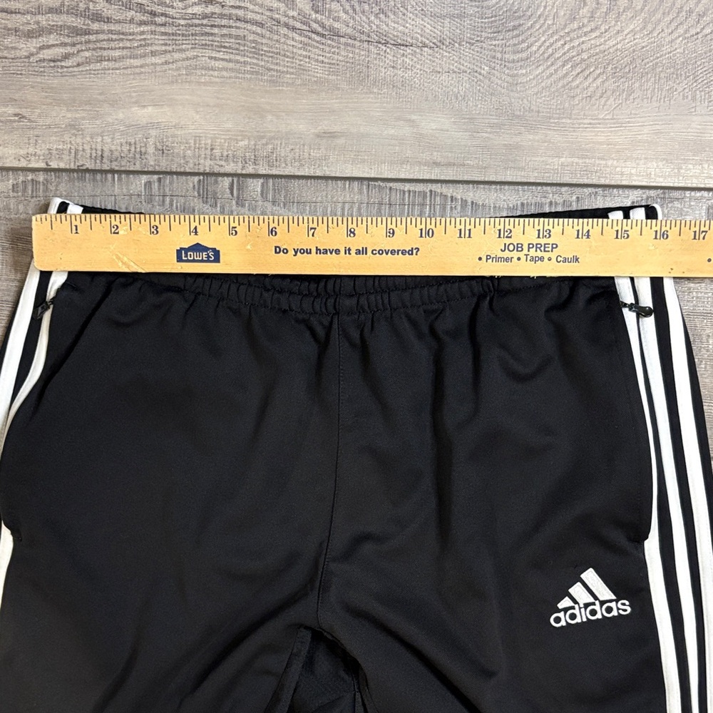Adidas Track Pants Zippered Soccer Black White Stripes EUC XL - Picture 5 of 7